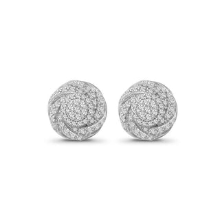 1/3 Carat Diamond Swirl Earrings in Sterling Silver