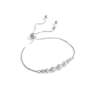 1/5 Carat Bolo Diamond Bracelet in Sterling Silver-9.50"