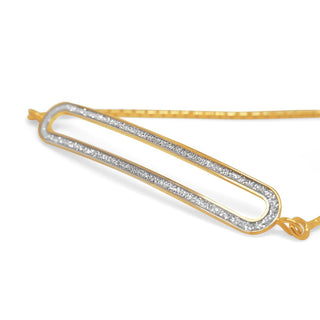 Long Link Bolo Glitter Gold Chain Bracelet in 9K Yellow Gold-9.2"