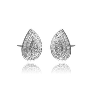 1/2 Carat Drop-shaped Diamond Stud Earrings in Sterling Silver