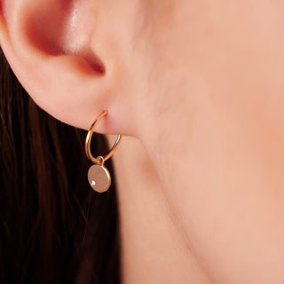 Dainty Gold Dangle Hoop Earrings in 10K Yellow Gold