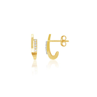 Plane Diamond & Gold Stud Earrings in 10K Yellow Gold