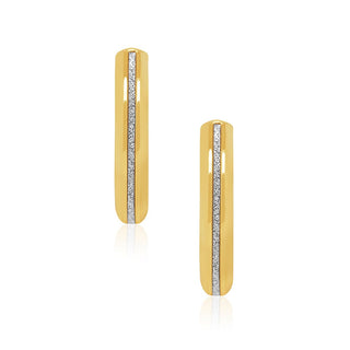 Elegant Glitter Gold Hoop Earrings in 9K Yellow Gold