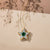 1/2 Carat Diamond & Emerald Studded Star Pendant Necklace in Sterling Silver with Yellow Plating-18"