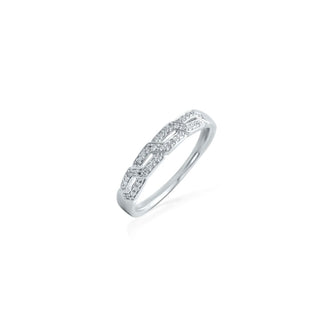 1/8 Carat Thick Twisted Diamond Band Ring in Sterling Silver