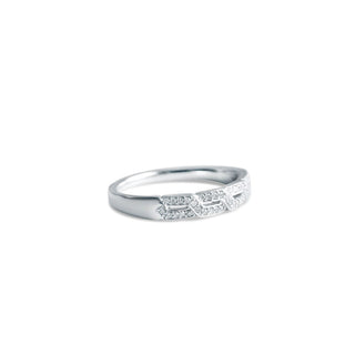 1/8 Carat Thick Twisted Diamond Band Ring in Sterling Silver