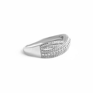 1/4 Carat Diamond Crossover Ring in Sterling Silver