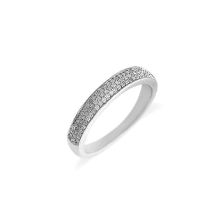 1/4 Carat Diamond Studded Band Ring in Sterling Silver