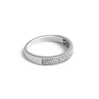 1/4 Carat Diamond Studded Band Ring in Sterling Silver