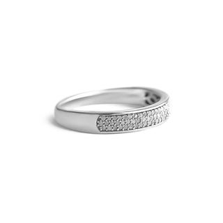 1/4 Carat Diamond Studded Band Ring in Sterling Silver