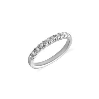 1/2 Carat Lab Grown 10 Stone Diamond Studded Band Ring in Sterling Silver