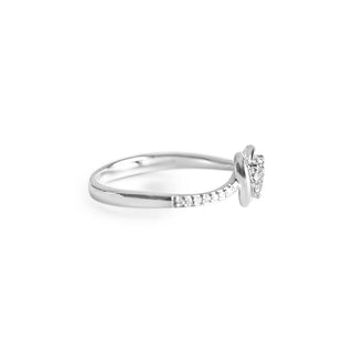 1/8 Carat Heart Cluster Diamond Ring in Sterling Silver